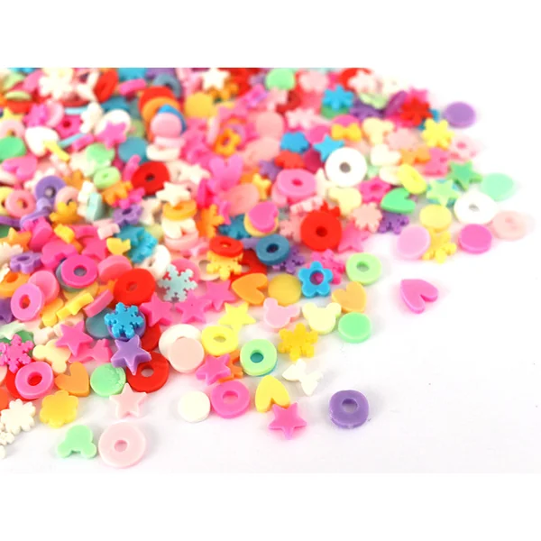 Confettis en pâte polymère -formes et couleurs variées - 10 grammes