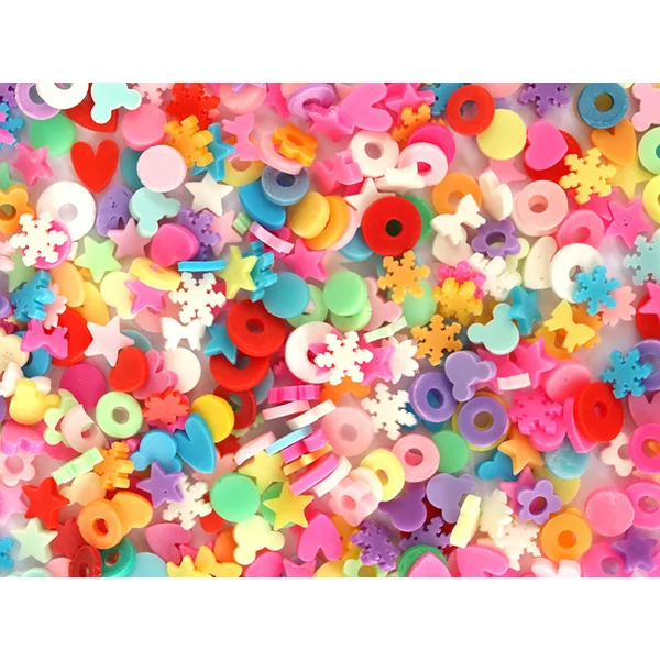 Confettis en pâte polymère -formes et couleurs variées - 10 grammes