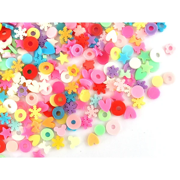 Confettis en pâte polymère -formes et couleurs variées - 10 grammes
