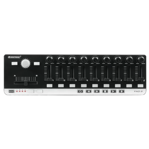 Controlleur midi Omnitronic FAD-9 universel 9 faders