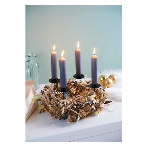 Couronne de ruscus séché « Gold Wash »