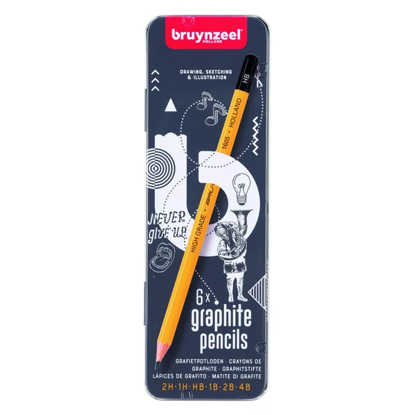 Crayons graphite Bruynzeel pochette de 6 en duretés assorties