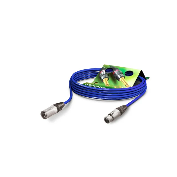 Câble micro 5m Bleu Sommer câble monté en XLR 3 points Neutrik