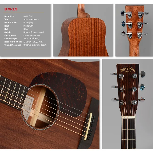 DM-15 Dreadnought - natural satin