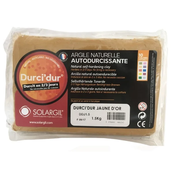 Durci'dur jaune d'or - Argile naturelle autodurcissante