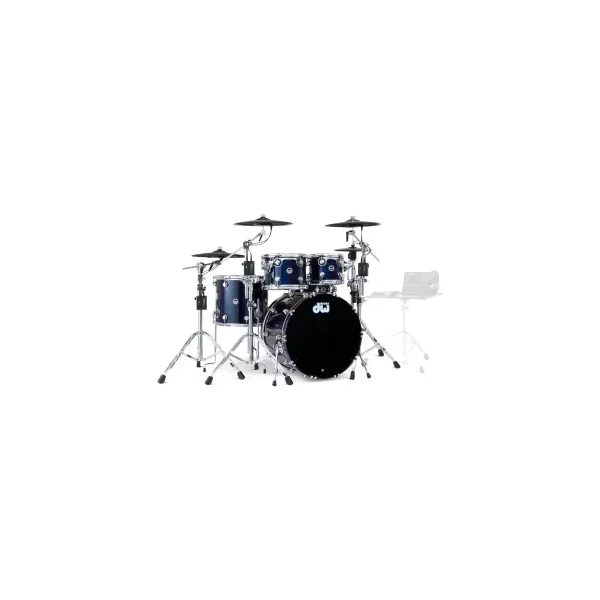 DWe Batterie 22"- 5 fûts - Midnight Blue Metallic + Hardware + Full Pack Roland
