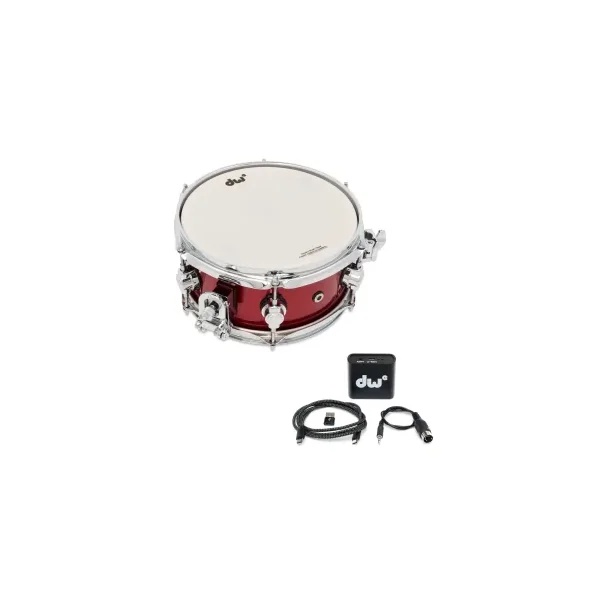 DWe Caisse Claire 10"x 05" Black Cherry Metallic Lacquer Bundle