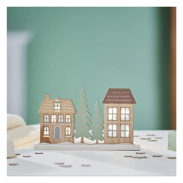 Déco en bois à emboîter VBS « Maisons et sapins »