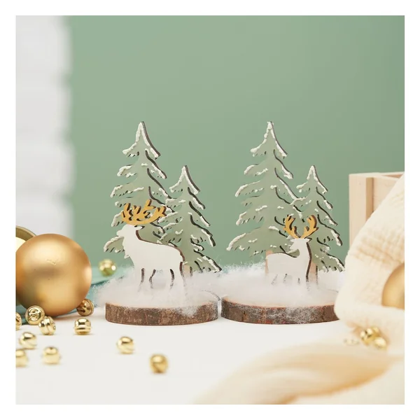 Déco à emboîter en bois sur rondelle d'écorce VBS, set de 2