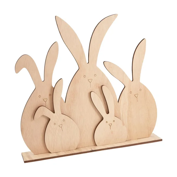 Décoration à emboîter en bois VBS « Famille de lapins »