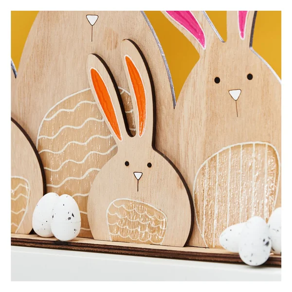 Décoration à emboîter en bois VBS « Famille de lapins »