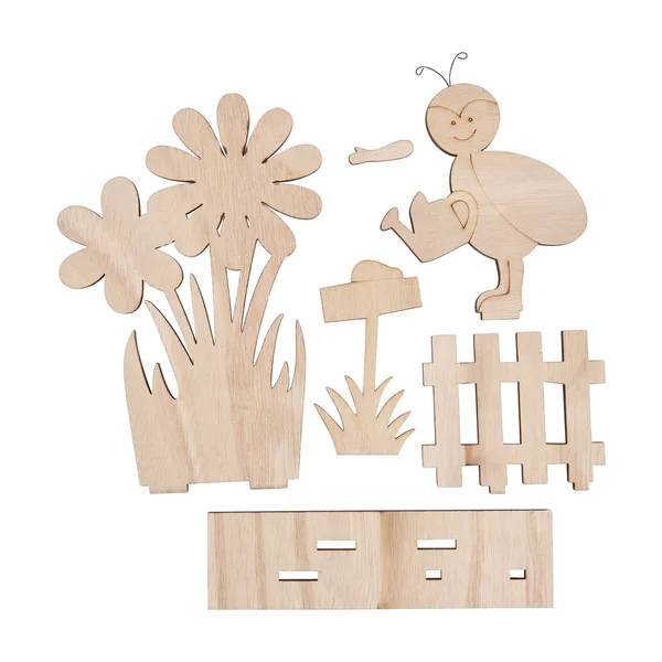 Décoration à emboîter en bois VBS « Printemps à la clôture »