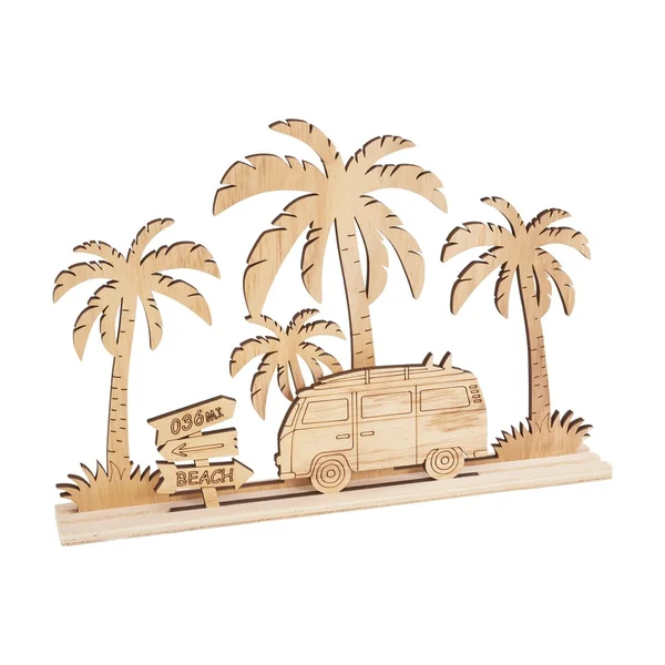 Décoration à emboîter en bois VBS « Vacances en camping »