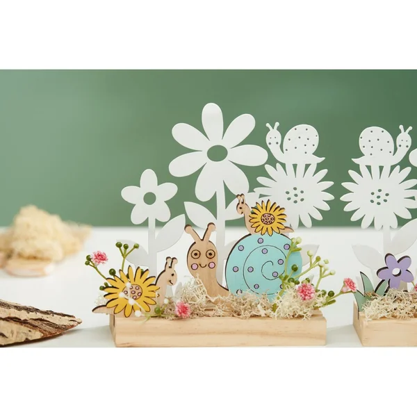 Décoration à emboîter à fleurs en métal VBS « Escargots »