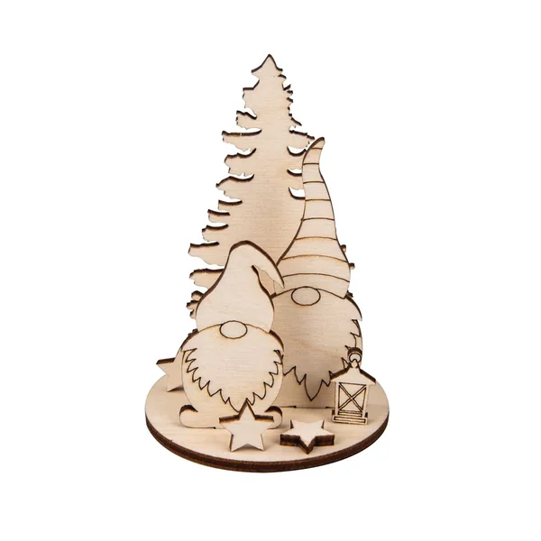Décos à emboîter en bois « Lutin et sapin »