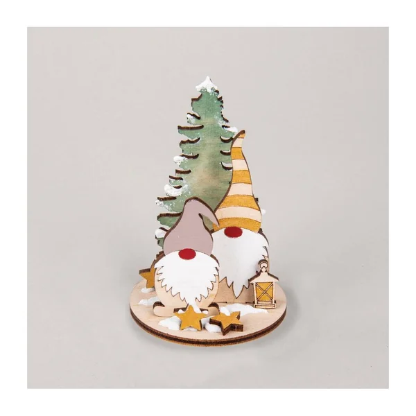 Décos à emboîter en bois « Lutin et sapin »