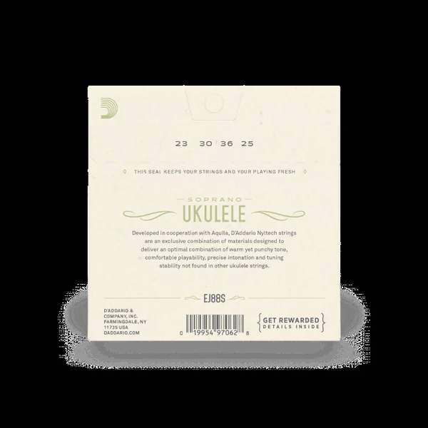 EJ88S Nyltech Ukulele, Soprano - jeu de 4 cordes