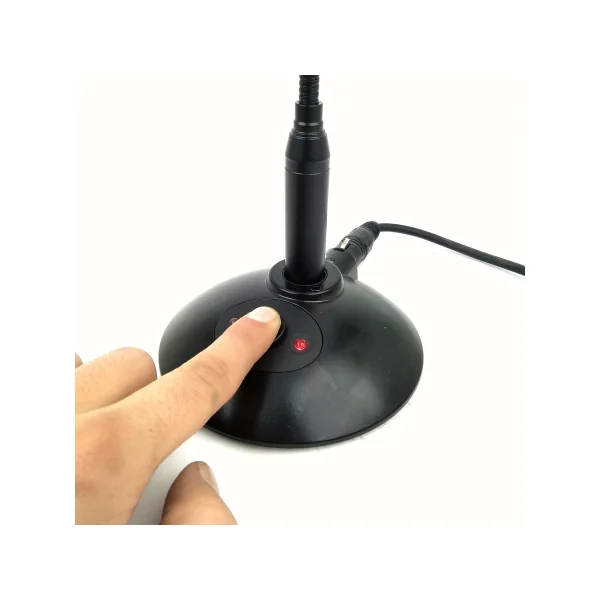 Embase de table K&m pour micro col de cygne avec bouton Push to Talk