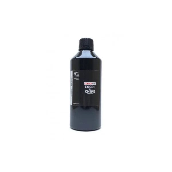 Encre de Chine Corect'Art noire en flacon de 250, 500 ml ou 1L