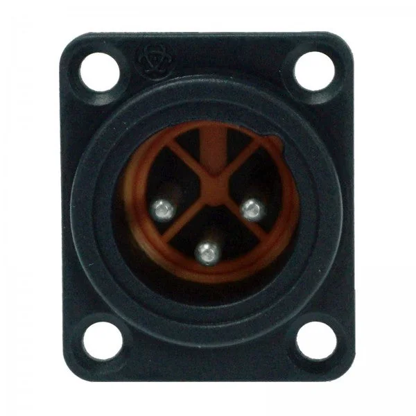 Enova 3 pol han 3-Pin XLR chassis stik, sort IP67 Outdoor