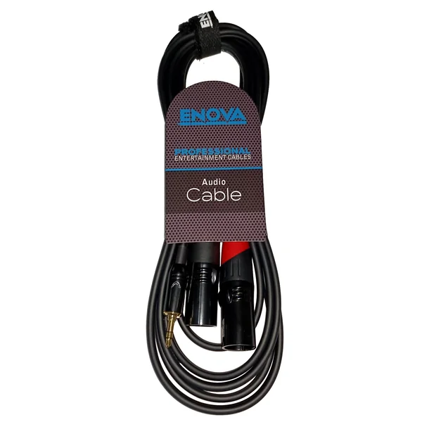 Enova adapter kabel MiniJack > 2 x XLR han, 1 meter