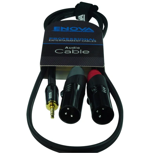 Enova adapter kabel MiniJack > 2 x XLR han, 3 meter