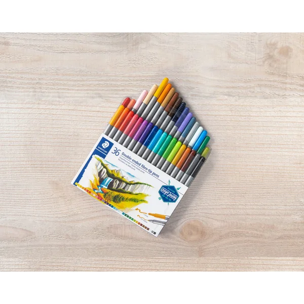 Etui de 36 feutres de coloriage double pointe Edition Design Journey