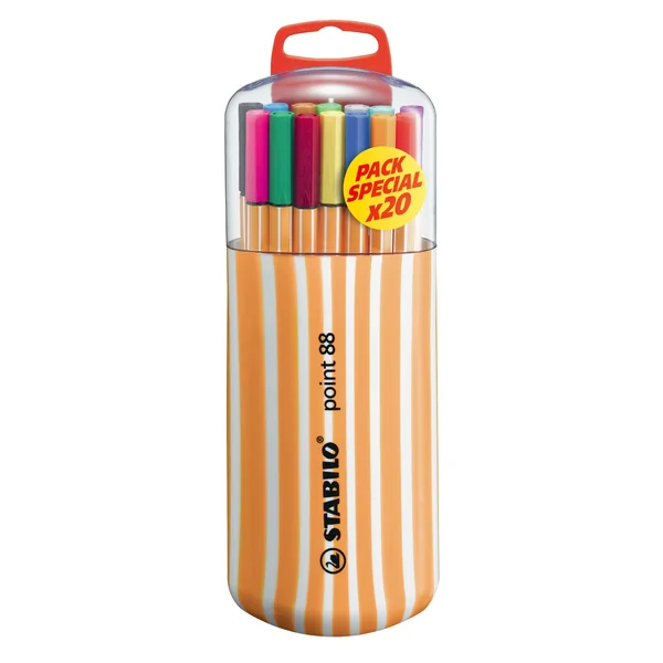 Etui Zebrui de 20 stylos-feutres pointe fine STABILO point 88