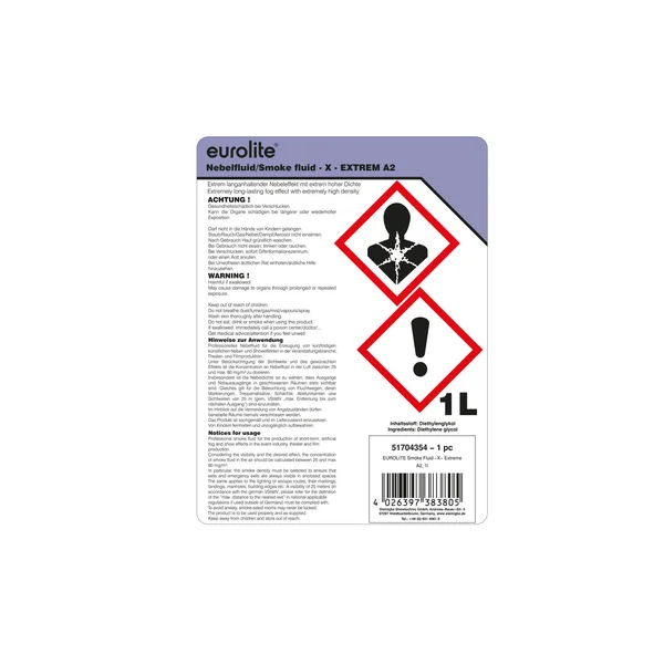 EUROLITE SMOKE FLUID -X- Extreme A2, 1l smoke fluid