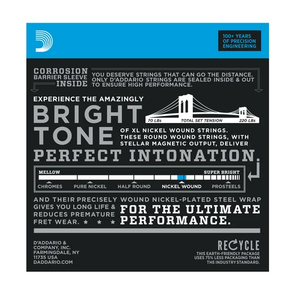 EXL120-8 Electric 8-String Super Light 9-65 - jeu de 8 cordes
