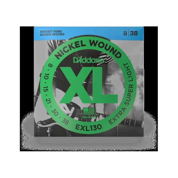 EXL130 Nickel Wound, Extra-Super Light, 8-38 - jeu de 6 cordes