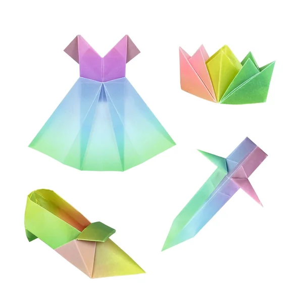 Feuilles de pliage en papier transparent « Arc-en-ciel pastel»