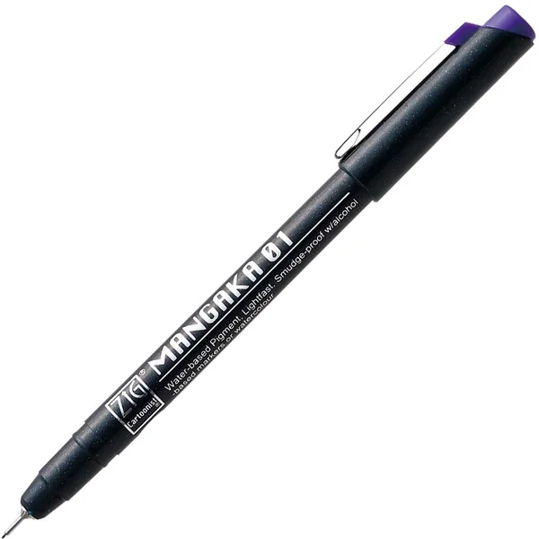 Feutre Mangaka à pointe fine 0.25 mm brun/violet/gris ou bleu