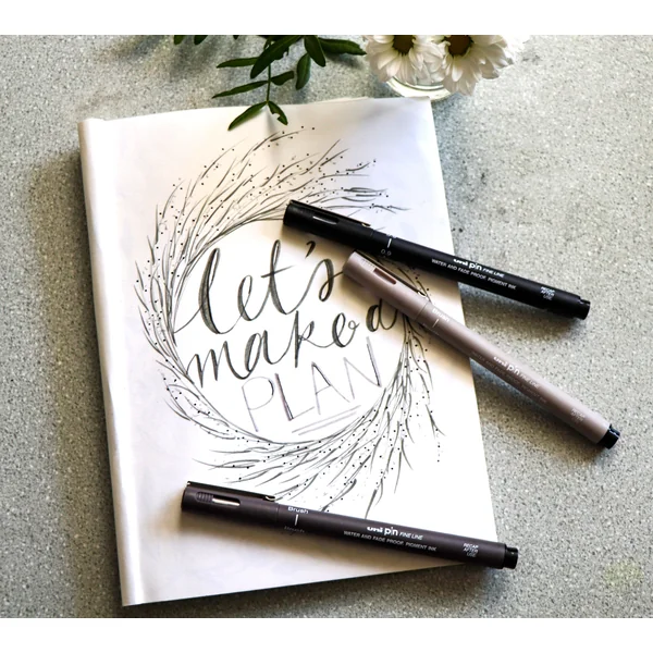 Feutre technique uni Pin noir pointe brush Extra-fine