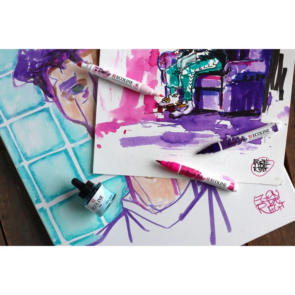 Feutres Duotip Talens Ecoline « Set botanique »