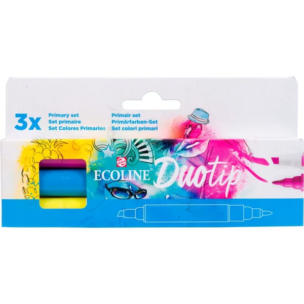 Feutres Duotip Talens Ecoline « Set couleurs primaires »