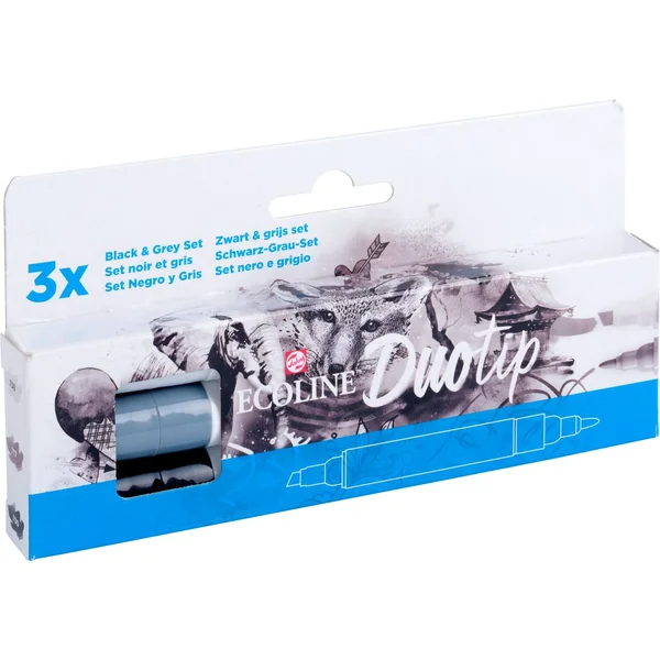 Feutres Duotip Talens Ecoline « Set Noir- Gris »
