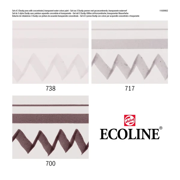 Feutres Duotip Talens Ecoline « Set Noir- Gris »