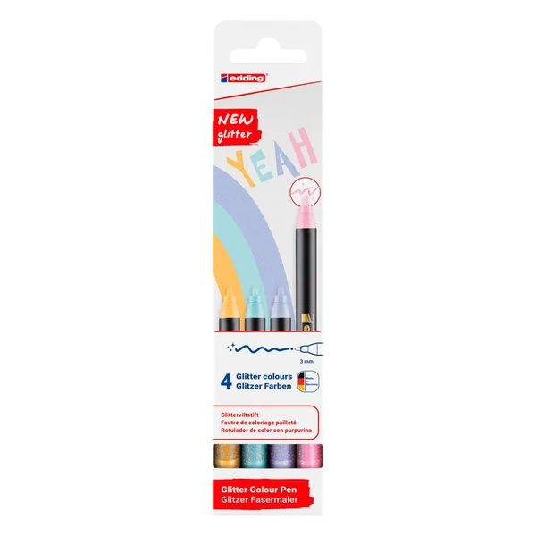 Feutres pailletés pastel edding 1200