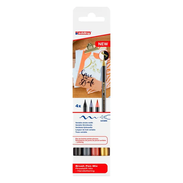 Feutres pinceaux edding 1340 « Metallic - Mix »