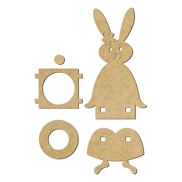 Figurine bord d'étagère « Lapine Daisy », bois MDF, env. H 21,5 x l 9,5 x P 7,5 cm