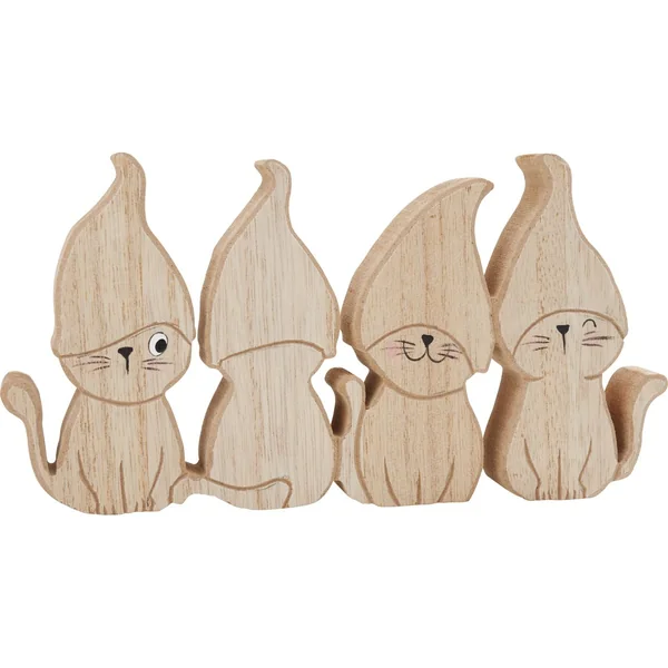 Figurine en bois VBS « Chats insolents »