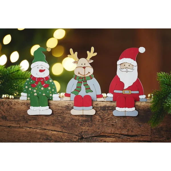 Figurines bord étagère VBS « Trio de Noël »