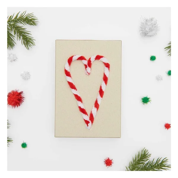 Fil chenille « Rouge/Blanc », 10 pc.