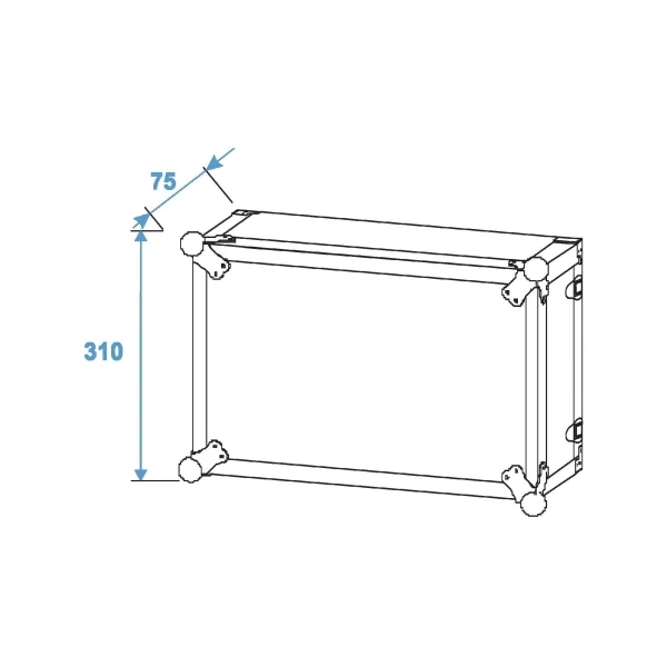 Flight case pour rack d'effet 6U 2 capots version fermeture grenouille