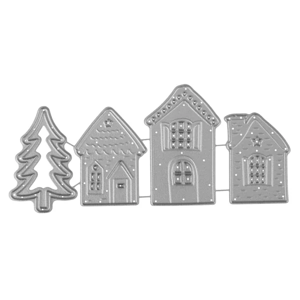 Gabarit d'estampe « Maisons en hiver »