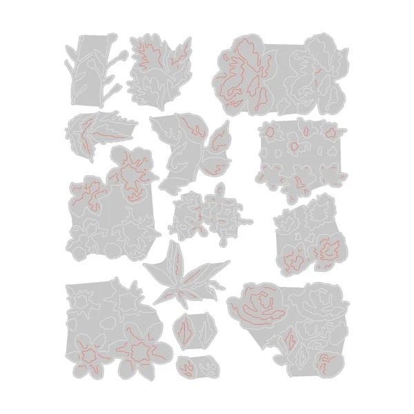 Gabarit d’estampe Sizzix Thinlits « Brushstroke Flowers Mini by Tim Holtz »