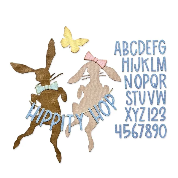 Gabarit d'estampe Sizzix Thinlits « Hippity Hop by Tim Holtz »