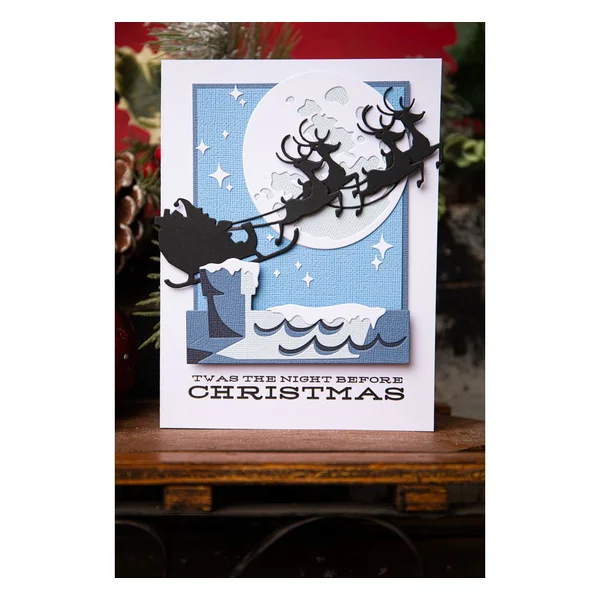 Gabarit d’estampe Sizzix Thinlits « Reindeer Sleigh by Tim Holtz »