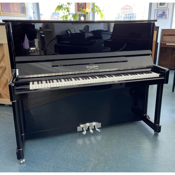GEORGE STECK US-25-SD PIANO DROIT Noir Brillant Chrome
